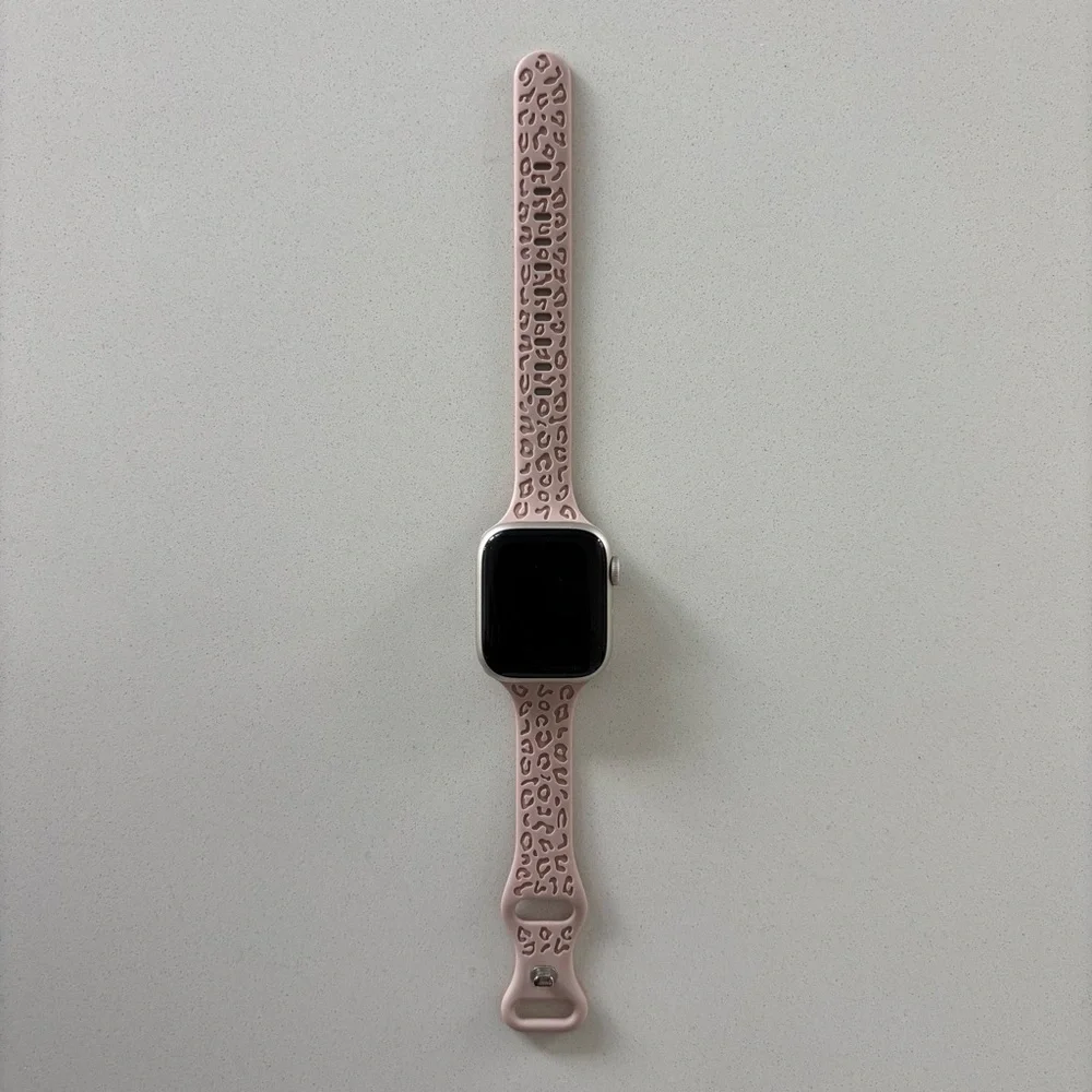 38/40/41 MM light pink with beige (two-toned) Apple Watch silicone band
